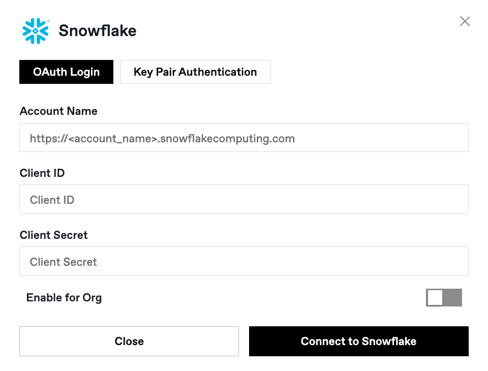 Snowflake connection methods in Floqer